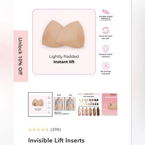 BOOMBA Invisible Lift Inserts - Beige, Size S